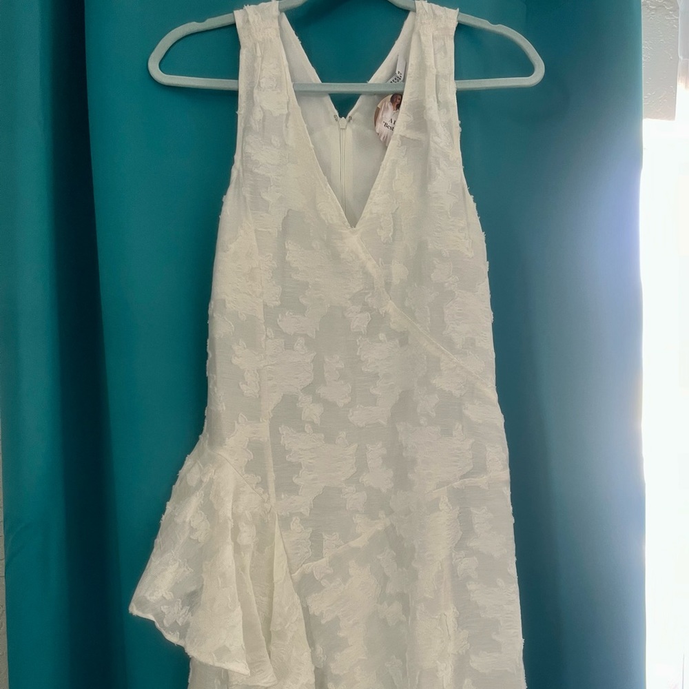 BRAND NEW: Derek Lam Crosby White V Neck Lace Dress Size 2